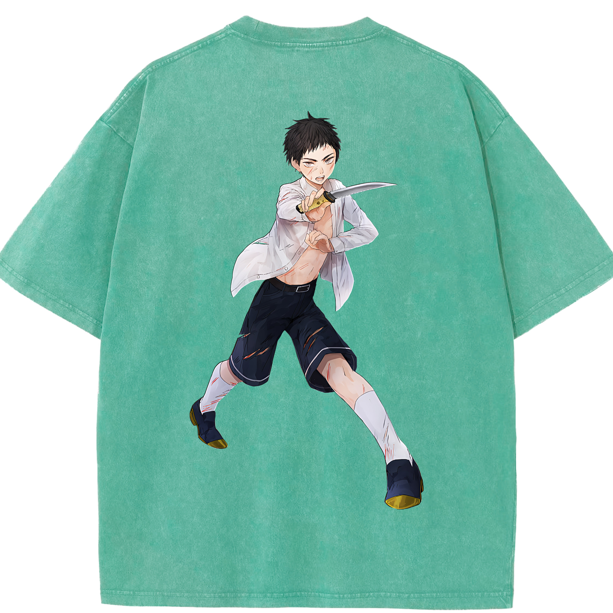 （画像用） 刀剣乱舞 Touken Ranbu 綿100% ヴィンテージ風 半袖Tシャツ（背面プリント）